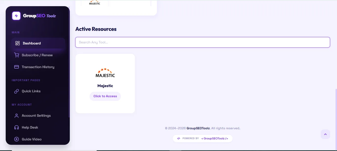 Member dashboard, subscriptions view